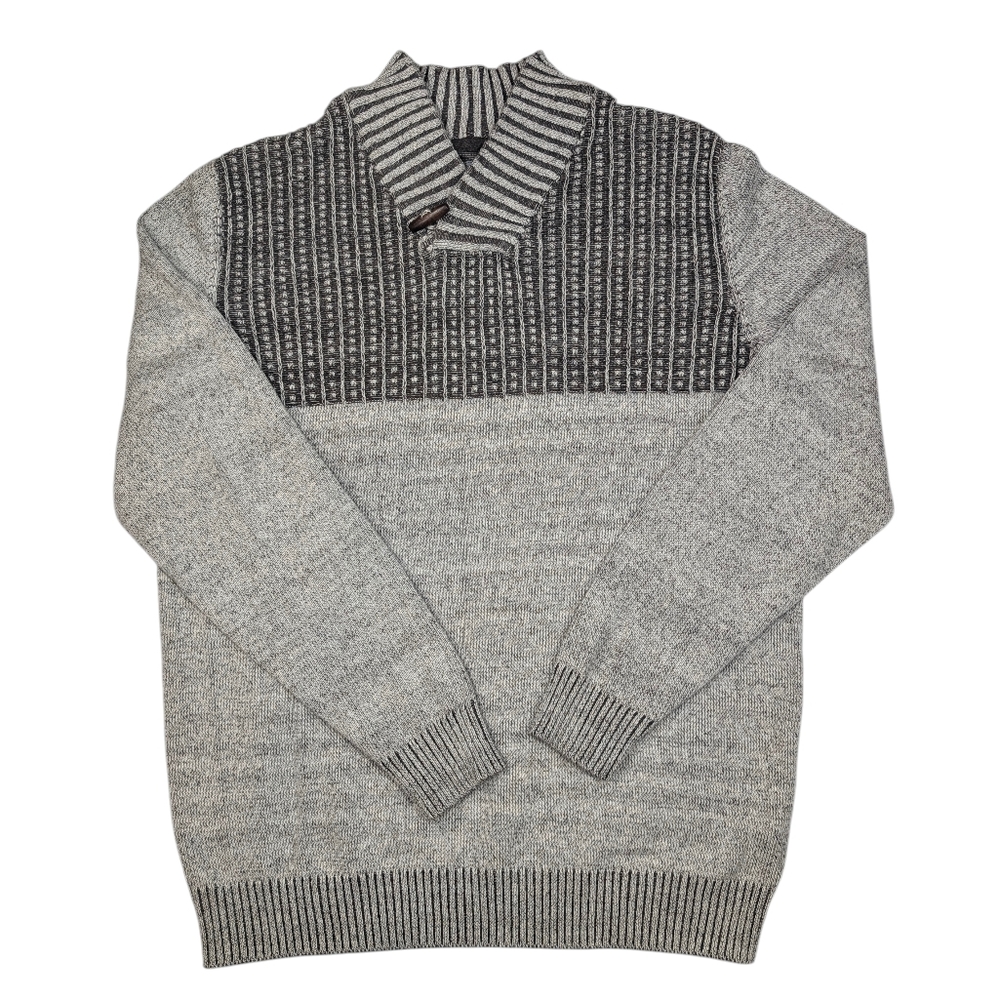 Method Grayscale Waffle Knit Pull Over Sweater W … - image 1